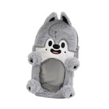 Maxbell Plush Photocard Holder Portable Protector Hanging Decoration Protective Case Gray Wolf