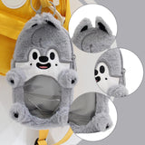 Maxbell Plush Photocard Holder Portable Protector Hanging Decoration Protective Case Gray Wolf