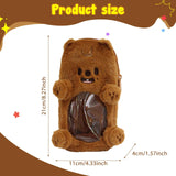 Maxbell Plush Photocard Holder Portable Protector Hanging Decoration Protective Case Brown Bear