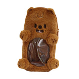 Maxbell Plush Photocard Holder Portable Protector Hanging Decoration Protective Case Brown Bear