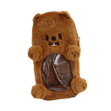 Maxbell Plush Photocard Holder Portable Protector Hanging Decoration Protective Case Brown Bear