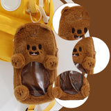 Maxbell Plush Photocard Holder Portable Protector Hanging Decoration Protective Case Brown Bear