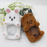 Maxbell Plush Photocard Holder Portable Protector Hanging Decoration Protective Case Brown Bear