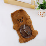 Maxbell Plush Photocard Holder Portable Protector Hanging Decoration Protective Case Brown Bear