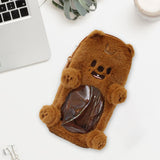 Maxbell Plush Photocard Holder Portable Protector Hanging Decoration Protective Case Brown Bear