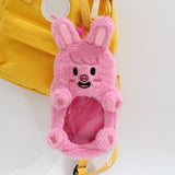 Maxbell Plush Photocard Holder Soft Lovely Pig Shaped Cartoon Small Doll Storage Bag