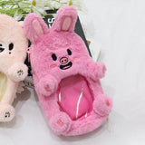 Maxbell Plush Photocard Holder Soft Lovely Pig Shaped Cartoon Small Doll Storage Bag