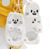 Maxbell Plush Photocard Holder Portable Protector Hanging Decoration Protective Case White Cat
