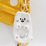 Maxbell Plush Photocard Holder Portable Protector Hanging Decoration Protective Case White Cat