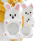 Maxbell Plush Photocard Holder Portable Protector Hanging Decoration Protective Case White Bunny