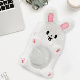 Maxbell Plush Photocard Holder Portable Protector Hanging Decoration Protective Case White Bunny