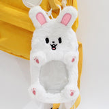 Maxbell Plush Photocard Holder Portable Protector Hanging Decoration Protective Case White Bunny