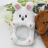 Maxbell Plush Photocard Holder Portable Protector Hanging Decoration Protective Case White Bunny
