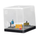 Maxbell 1:64 Scale Miniature Figure Road Street Scene Props for Dollhouse Decoration Blue Figure