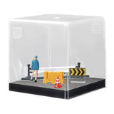 Maxbell 1:64 Scale Miniature Figure Road Street Scene Props for Dollhouse Decoration Blue Figure