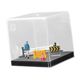 Maxbell 1:64 Scale Miniature Figure Road Street Scene Props for Dollhouse Decoration Blue Figure