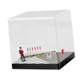 Maxbell 1:64 Scale Miniature Figure Road Street Scene Props for Dollhouse Decoration Red Figure
