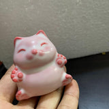 Maxbell Cat Statue Mini Animal Figurine Ceramic Tea Pet for Fireplace Bedroom Indoor A