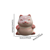 Maxbell Cat Statue Mini Animal Figurine Ceramic Tea Pet for Fireplace Bedroom Indoor A