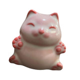 Maxbell Cat Statue Mini Animal Figurine Ceramic Tea Pet for Fireplace Bedroom Indoor A