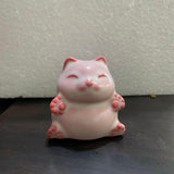 Maxbell Cat Statue Mini Animal Figurine Ceramic Tea Pet for Fireplace Bedroom Indoor A