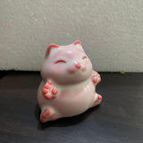 Maxbell Cat Statue Mini Animal Figurine Ceramic Tea Pet for Fireplace Bedroom Indoor A