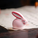Maxbell Ceramic Rabbit Figurine Souvenir Bunny Statue for Desktop Bedroom Decoration