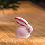 Maxbell Ceramic Rabbit Figurine Souvenir Bunny Statue for Desktop Bedroom Decoration
