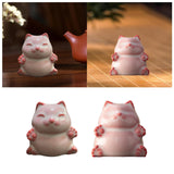 Maxbell Cat Statue Mini Animal Figurine Ceramic Tea Pet for Fireplace Bedroom Indoor B