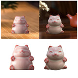 Maxbell Cat Statue Mini Animal Figurine Ceramic Tea Pet for Fireplace Bedroom Indoor B