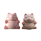 Maxbell Cat Statue Mini Animal Figurine Ceramic Tea Pet for Fireplace Bedroom Indoor B
