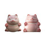 Maxbell Cat Statue Mini Animal Figurine Ceramic Tea Pet for Fireplace Bedroom Indoor B