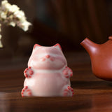 Maxbell Cat Statue Mini Animal Figurine Ceramic Tea Pet for Fireplace Bedroom Indoor B