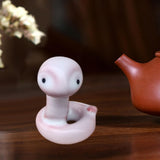 Maxbell Ceramic Snake Figurine Lifelike Portable Snake Ornament for Shelf Home Decor
