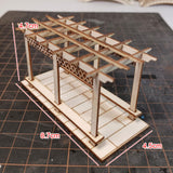 Maxbell DIY Building Model Assembly Kit 1/50 Handmade Fun Gift Micro Landscape Decor Covered Bridge