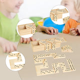 Maxbell Wooden Domino Set Gift Party Favors Puzzle Game for Classroom Children Party