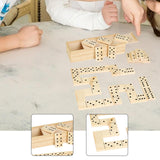 Maxbell Wooden Domino Set Gift Party Favors Puzzle Game for Classroom Children Party