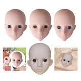 Maxbell Mannequin Training Head Cosmetology Face Head for Beauty Salon Home Beginner Gray Eyes White Skin