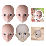 Maxbell Mannequin Training Head Cosmetology Face Head for Beauty Salon Home Beginner Gray Eyes White Skin