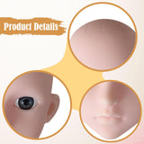 Maxbell Mannequin Training Head Cosmetology Face Head for Beauty Salon Home Beginner Gray Eyes White Skin