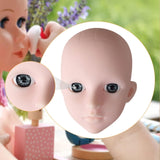 Maxbell Mannequin Training Head Cosmetology Face Head for Beauty Salon Home Beginner Gray Eyes White Skin