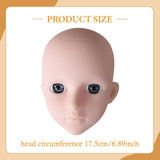 Maxbell Mannequin Training Head Cosmetology Face Head for Beauty Salon Home Beginner Gray Eyes White Skin