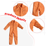 Maxbell 1/12 Scale Action Figure Clothes Men Jumpsuit Doll Clothes for 6" Male Dolls Orange