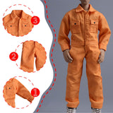 Maxbell 1/12 Scale Action Figure Clothes Men Jumpsuit Doll Clothes for 6" Male Dolls Orange