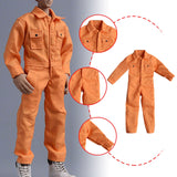 Maxbell 1/12 Scale Action Figure Clothes Men Jumpsuit Doll Clothes for 6" Male Dolls Orange