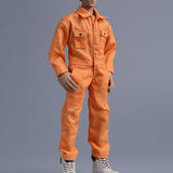 Maxbell 1/12 Scale Action Figure Clothes Men Jumpsuit Doll Clothes for 6" Male Dolls Orange