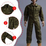 Maxbell 1/12 Scale Action Figure Clothes Men Jumpsuit Doll Clothes for 6" Male Dolls Green