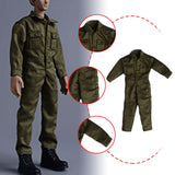 Maxbell 1/12 Scale Action Figure Clothes Men Jumpsuit Doll Clothes for 6" Male Dolls Green