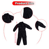 Maxbell 1/12 Scale Action Figure Clothes Men Jumpsuit Doll Clothes for 6" Male Dolls Black
