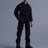 Maxbell 1/12 Scale Action Figure Clothes Men Jumpsuit Doll Clothes for 6" Male Dolls Black